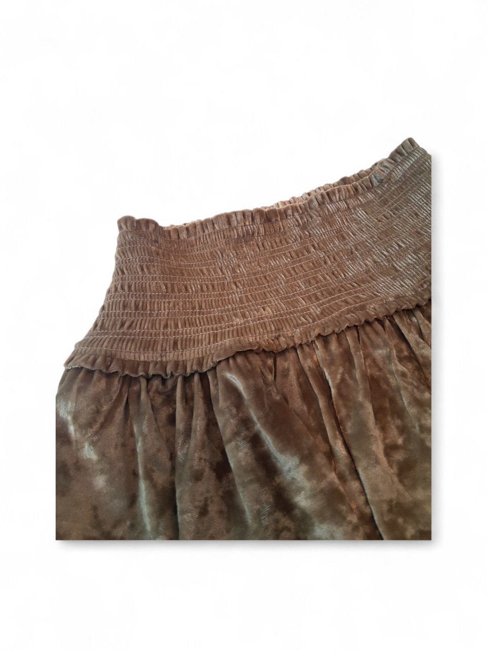 🆕Aerie Frills n Thrills Velvet Smocked Tiered Pull On Mini Skirt Womens Size XS - Picture 5 of 9